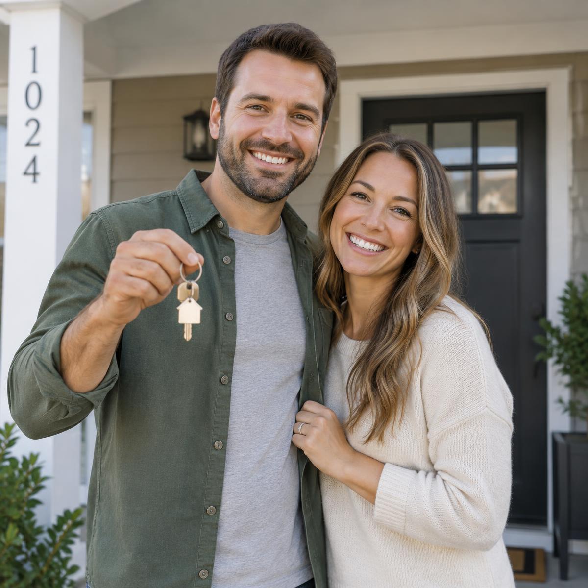 Homeowners holding keys after selling their house for cash