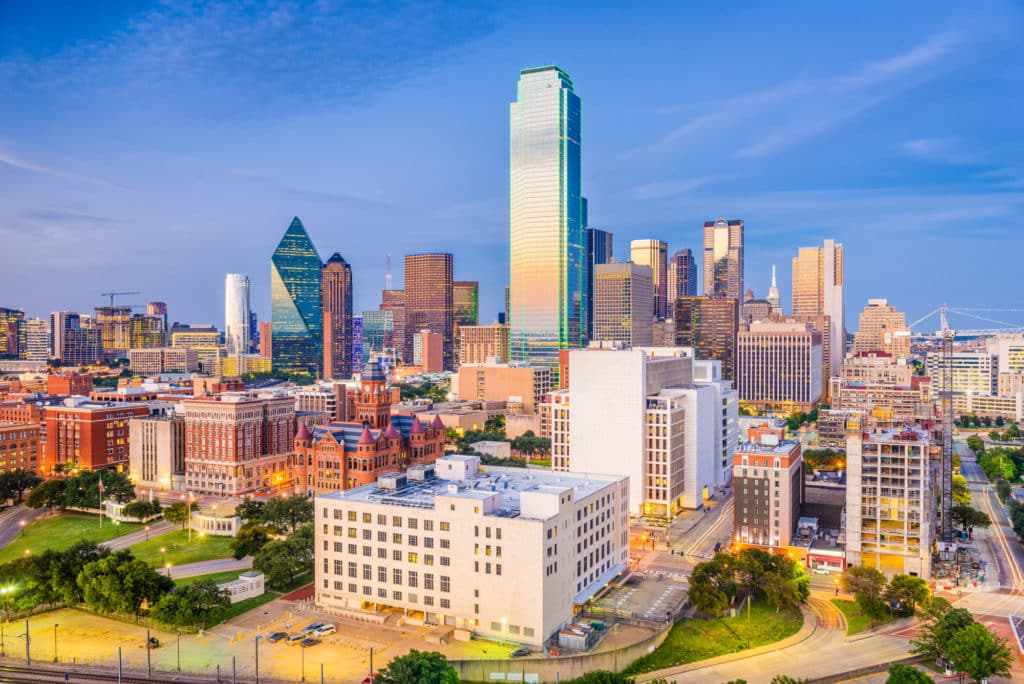Dallas, Texas, USA Dealey Plaza Dallas, Texas, USA skyline over Dealey Plaza.