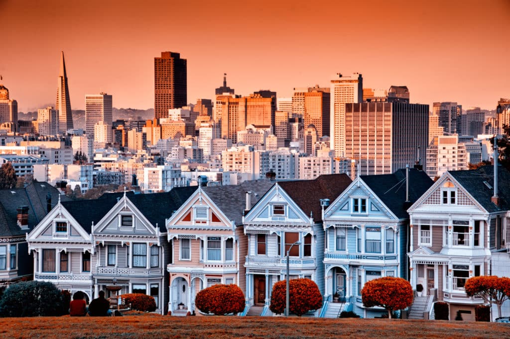 San Francisco houses & skyline